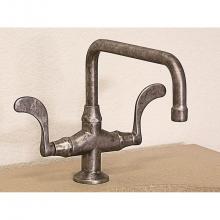 Sonoma Forge WN-SQ-W/SP-RN - Wingnut Deck Mount Faucet With Swivel Square Spout & Side Spray 9-1/2'' Center To Ae