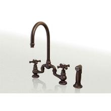 Sonoma Forge BS-DM-SW-W/SP-AB - Brownstone Deck Mount Faucet With Swivel Spout & Side Spray & Ceramic Hot & Cold Butto