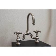 Sonoma Forge BS-DM-FX-SN - Brownstone Deck Mount Faucet With Fixed Spout & Ceramic Hot & Cold Buttons 5-1/4'&apo