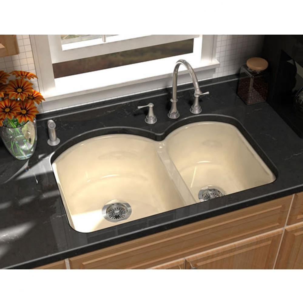 TEMPO?, 33''x22'' Undercounter, 2 Bowl Sink, 5 Faucet Holes, Color