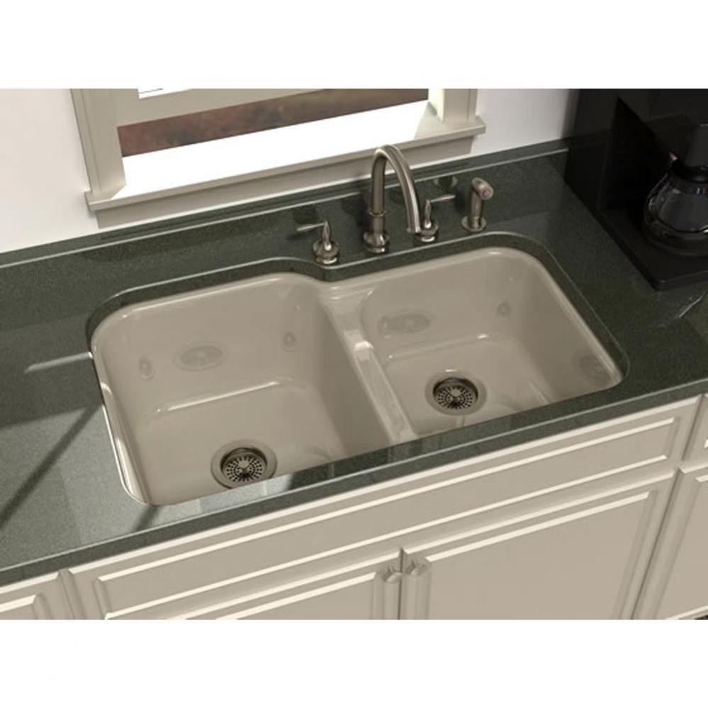 MAXIMA?, 36''x22'' Undercounter, 2 Bowl Sink, 4 Faucet Holes, Color