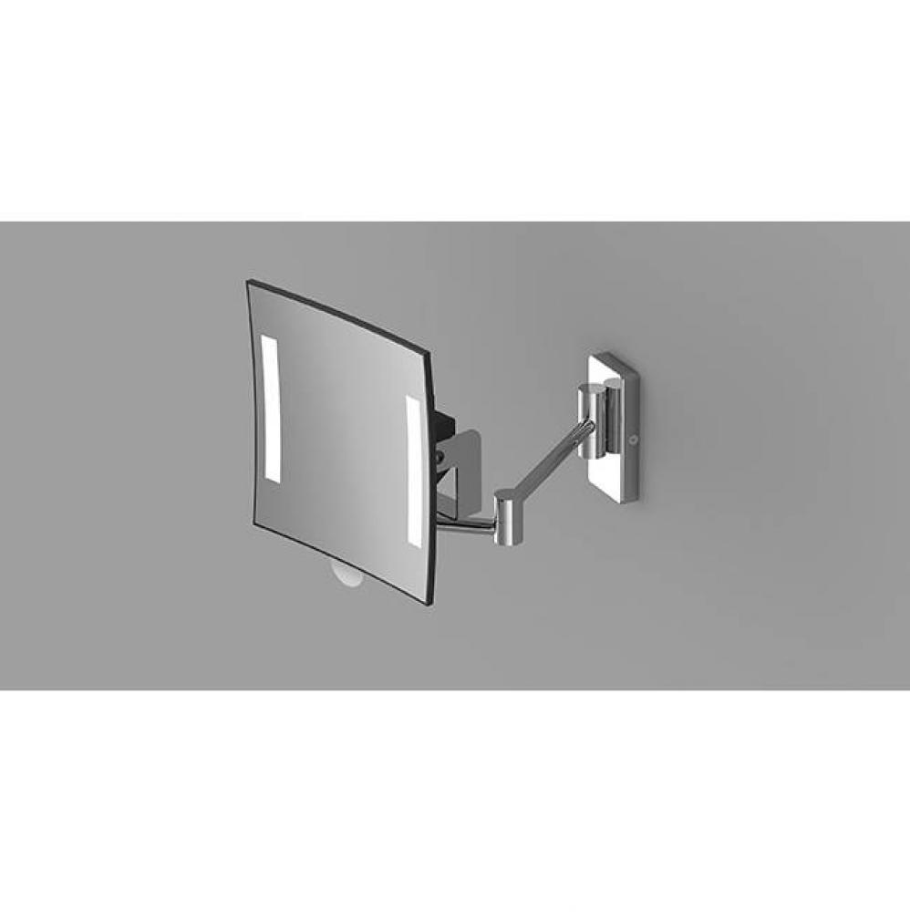 SONIA -MAGNIFYING MIRROR 2 ARMS LED BATTERY  CHROME (D)