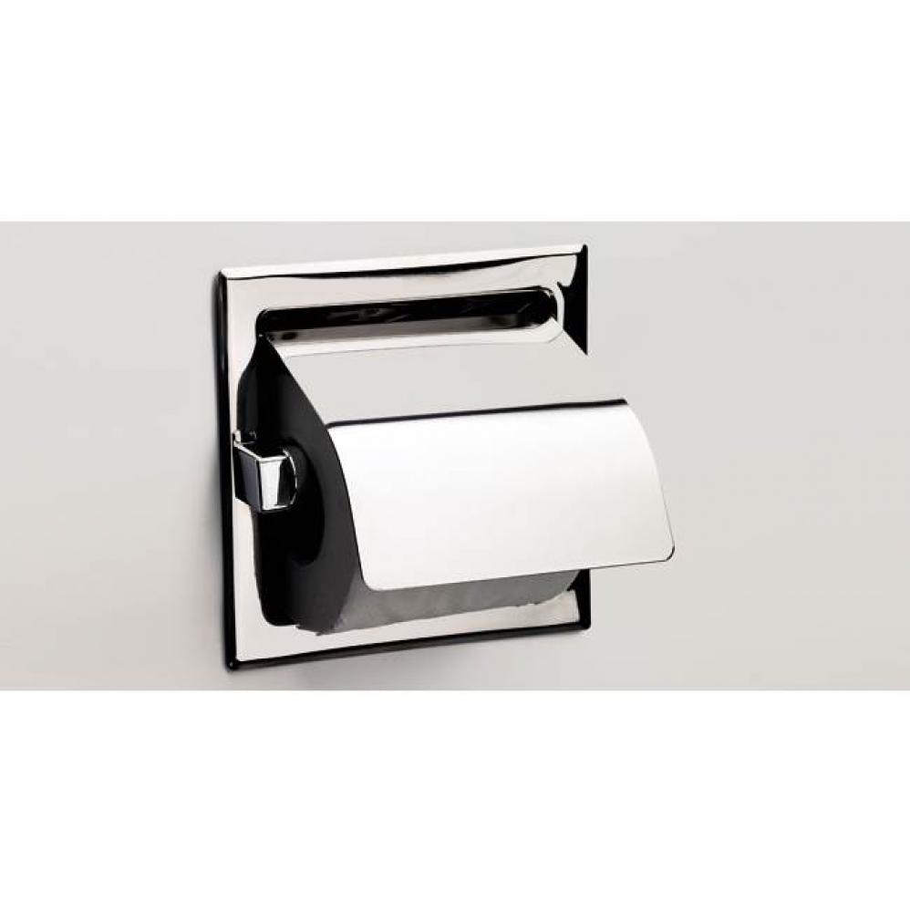 SONIA -TOILET ROLL HOLDER FITTED W/COVER POL. ST. STEEL (D)