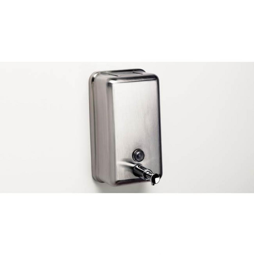 SONIA -SOAP DISPENSER VERTICAL SATIN STAINLESS STEEL (D)
