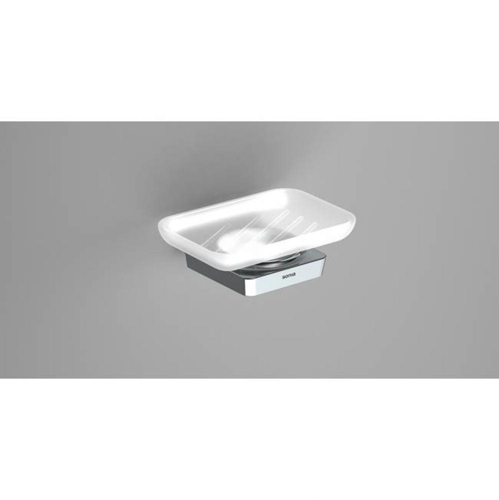 SONIA -S6 VANITY TRAY WM GLASS-CHROME(D)