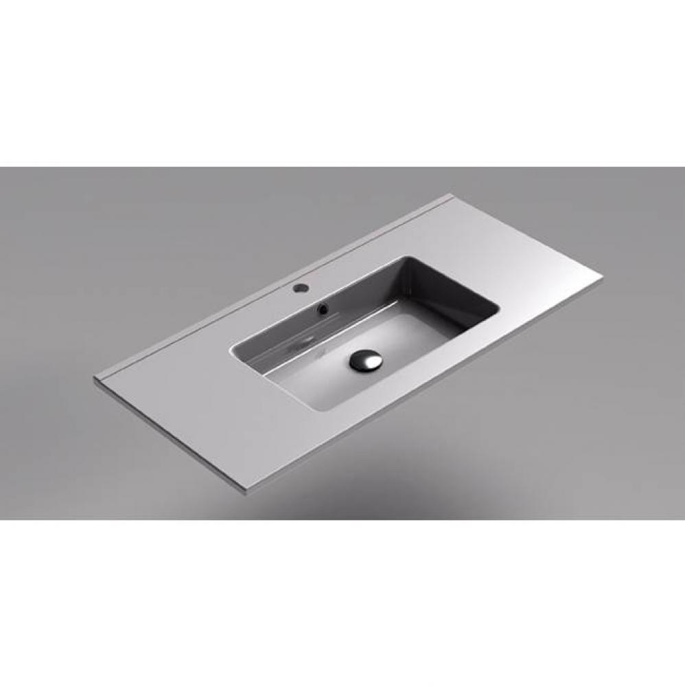 SONIA -SX7 CERAMIC BASIN 1000 MM (40'') 1Ø WHITE CERAMIC