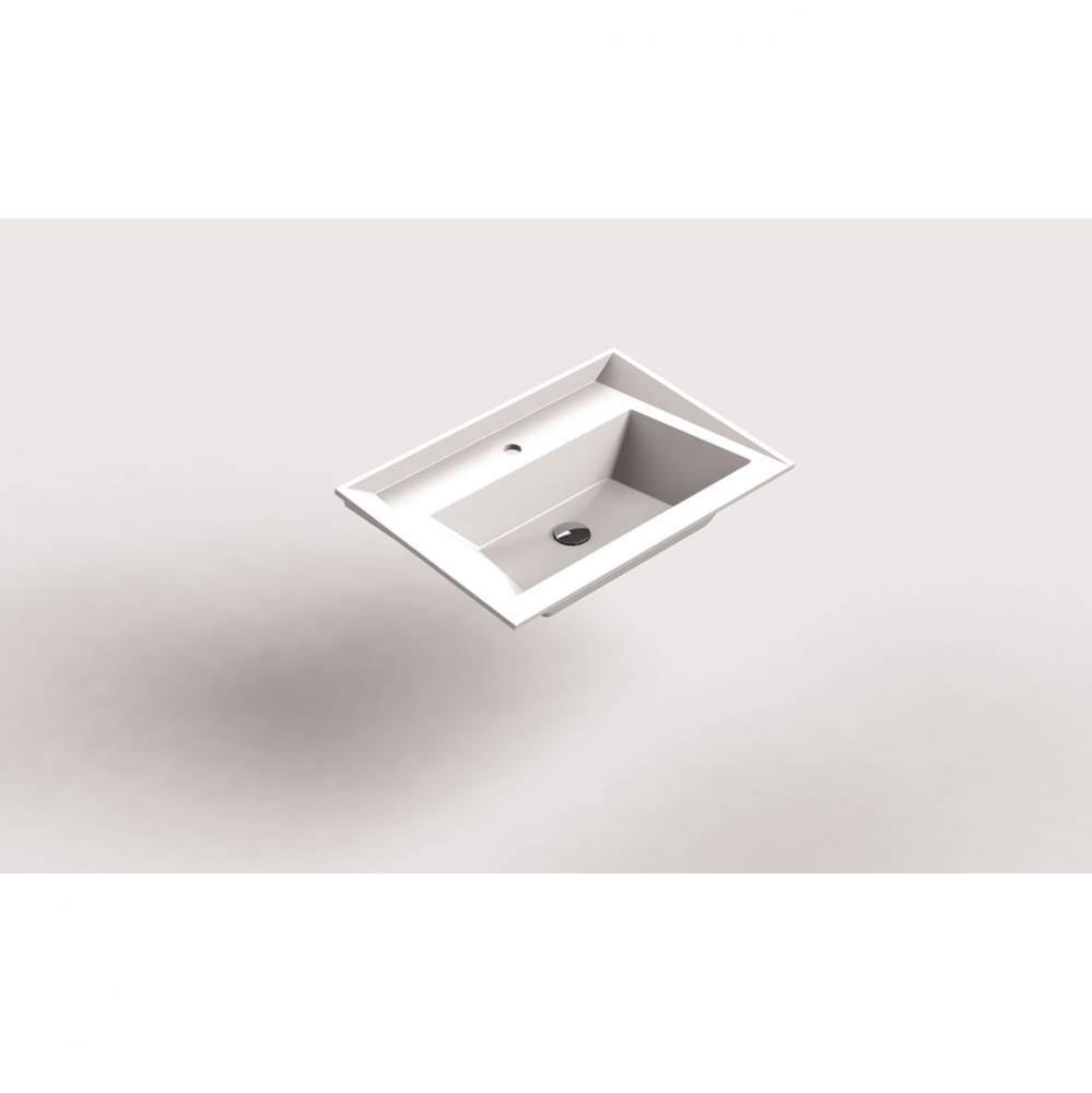 SONIA-RX3 Basin Scalene, 28''(70cm) SOLID SURFACE WHITE (D)