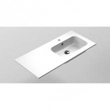 Sonia 168583 - SONIA -MX3 BASIN 100 1Ø OFFSET EDGE.RIGHT MINERAL SOLID MATTE (D)