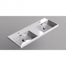 Sonia 161201 - SONIA -MX1 BASIN DOUBLE 1200 MM (48'') 1Ø MINERAL MARMO GLOSS