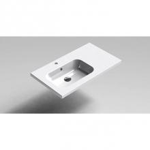 Sonia 168255 - SONIA -SX9 BASIN 32''(80cm) OFFSET LEFT 1Ø WHITE CERAMIC(D)