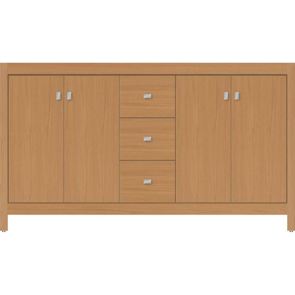 60 X 18.5 X 34.5 Alki View Vanity Slab Nat Oak Db