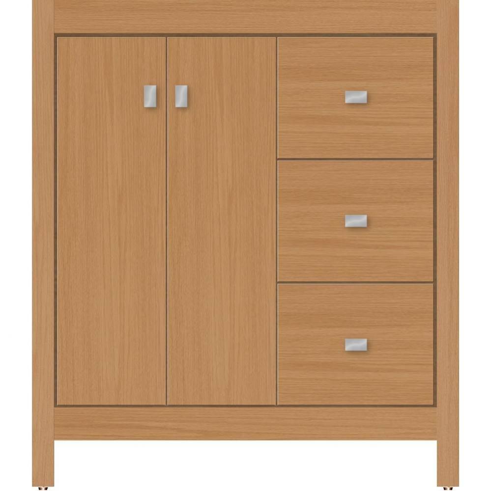 30 X 18.5 X 34.5 Alki View Vanity Slab Nat Oak Rh