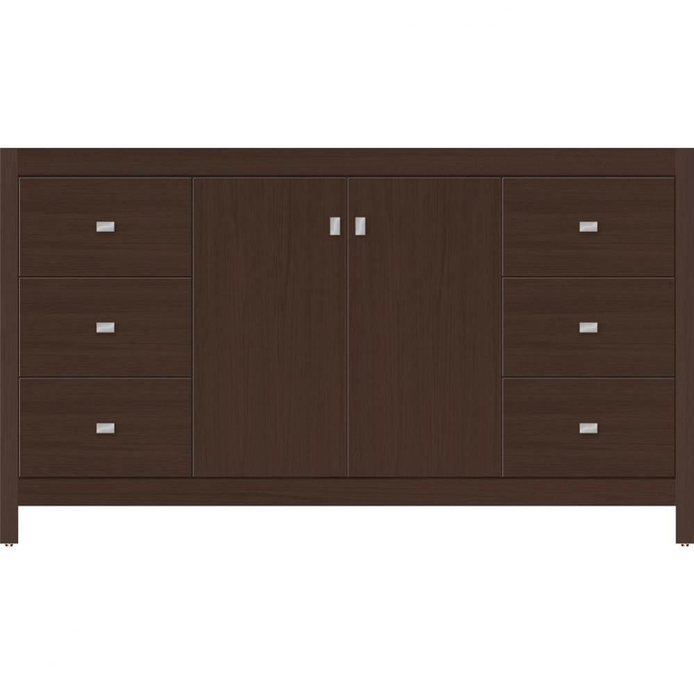 60 X 18.5 X 34.5 Alki View Vanity Slab Choc Oak Sb