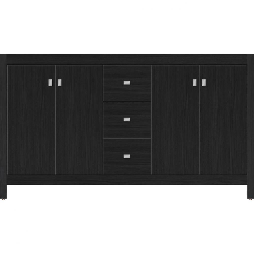 60 X 18.5 X 34.5 Alki View Vanity Slab Midnight Oak Db
