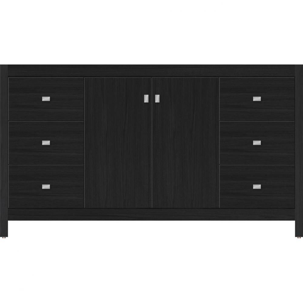 60 X 18.5 X 34.5 Alki View Vanity Slab Midnight Oak Sb