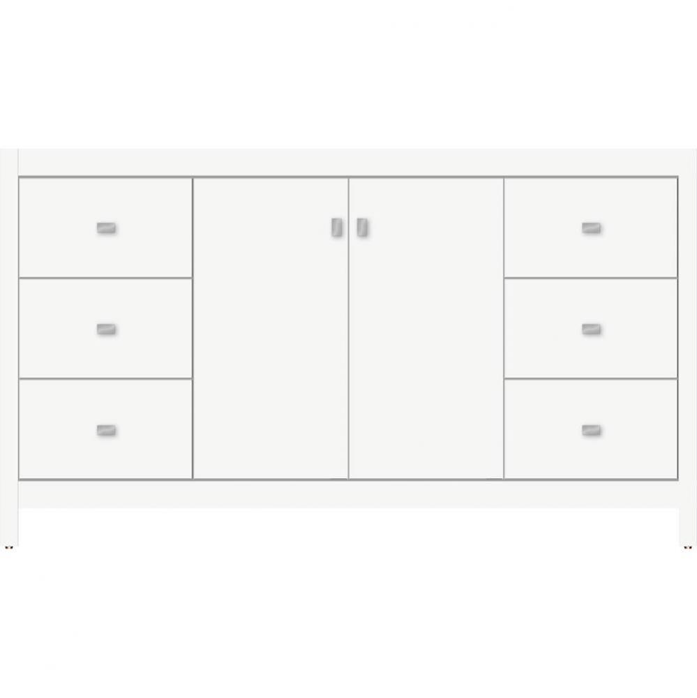 60 X 18.5 X 34.5 Alki View Vanity Slab Sat White Sb