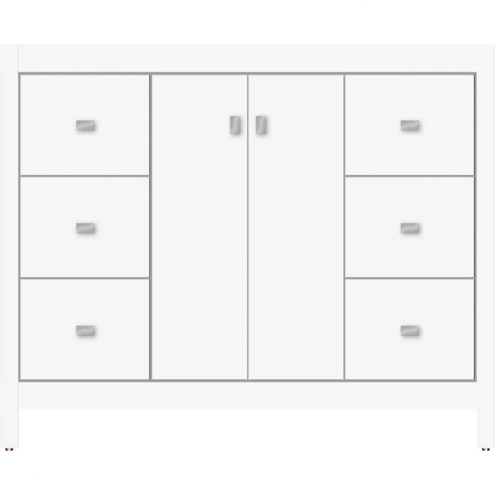 42 X 18.5 X 34.5 Alki View Vanity Slab Sat White Sb