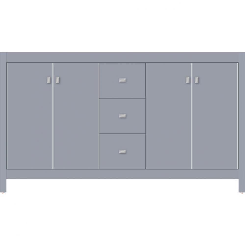 60 X 18.5 X 34.5 Alki View Vanity Slab Sat Silver Db
