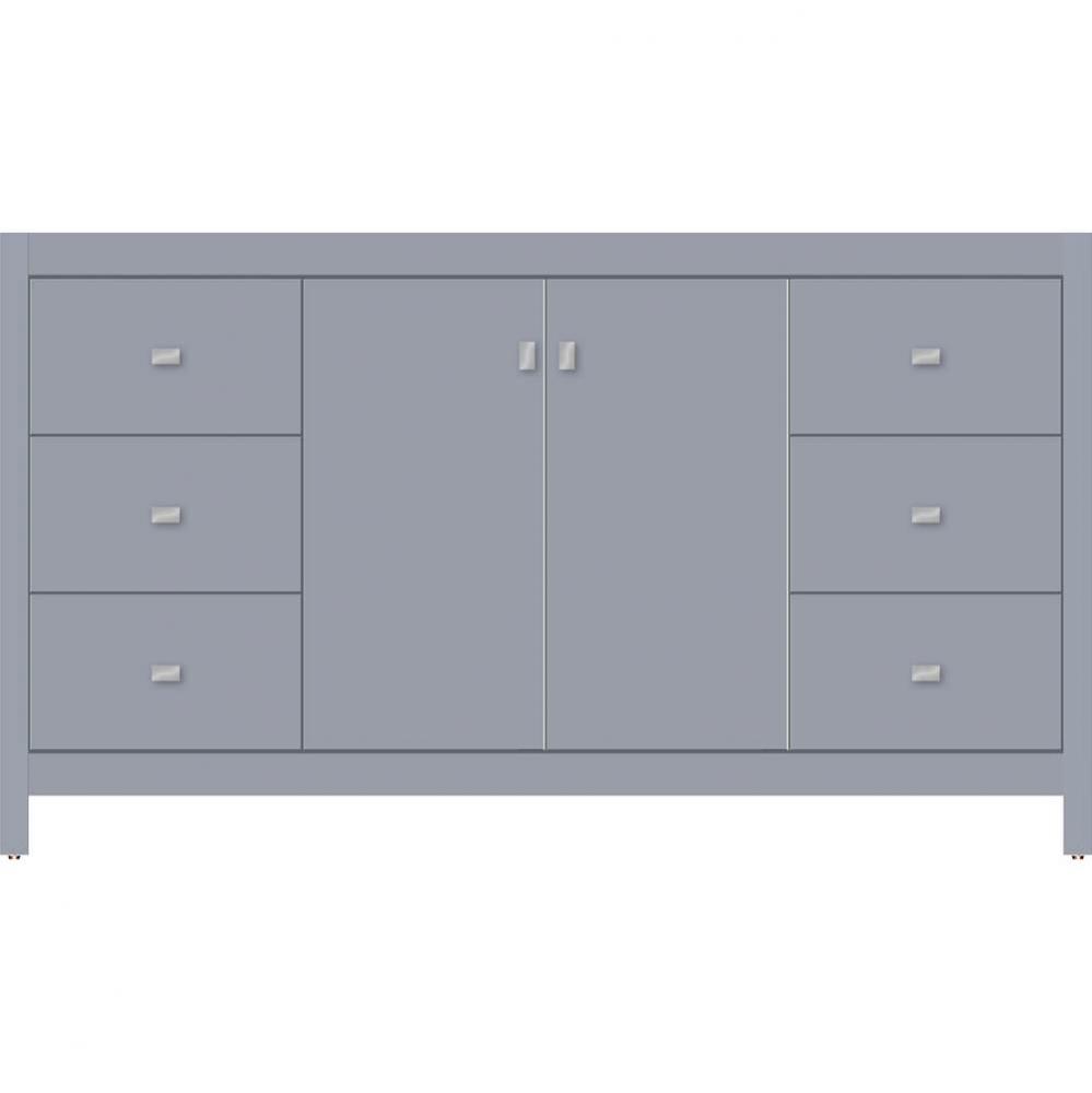 60 X 18.5 X 34.5 Alki View Vanity Slab Sat Silver Sb