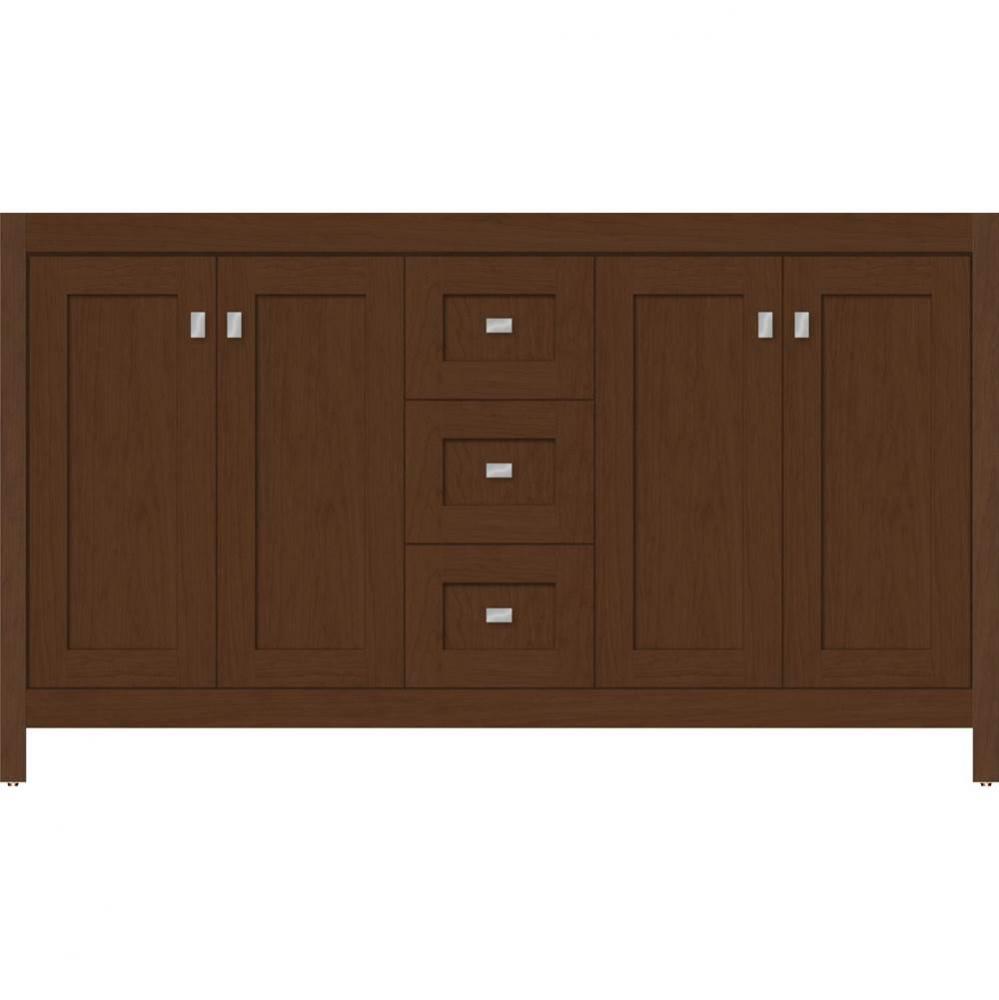 60 X 18.5 X 34.5 Alki View Vanity Shaker Pecan Cherry Db