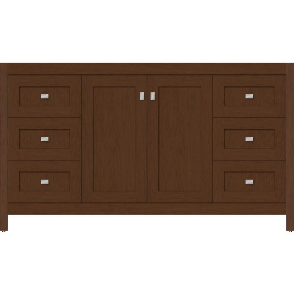 60 X 21 X 34.5 Alki View Vanity Shaker Pecan Cherry Sb