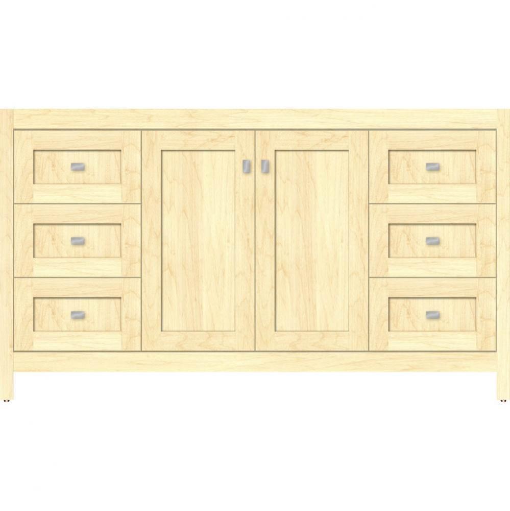 60 X 18.5 X 34.5 Alki View Vanity Shaker Nat Maple Sb