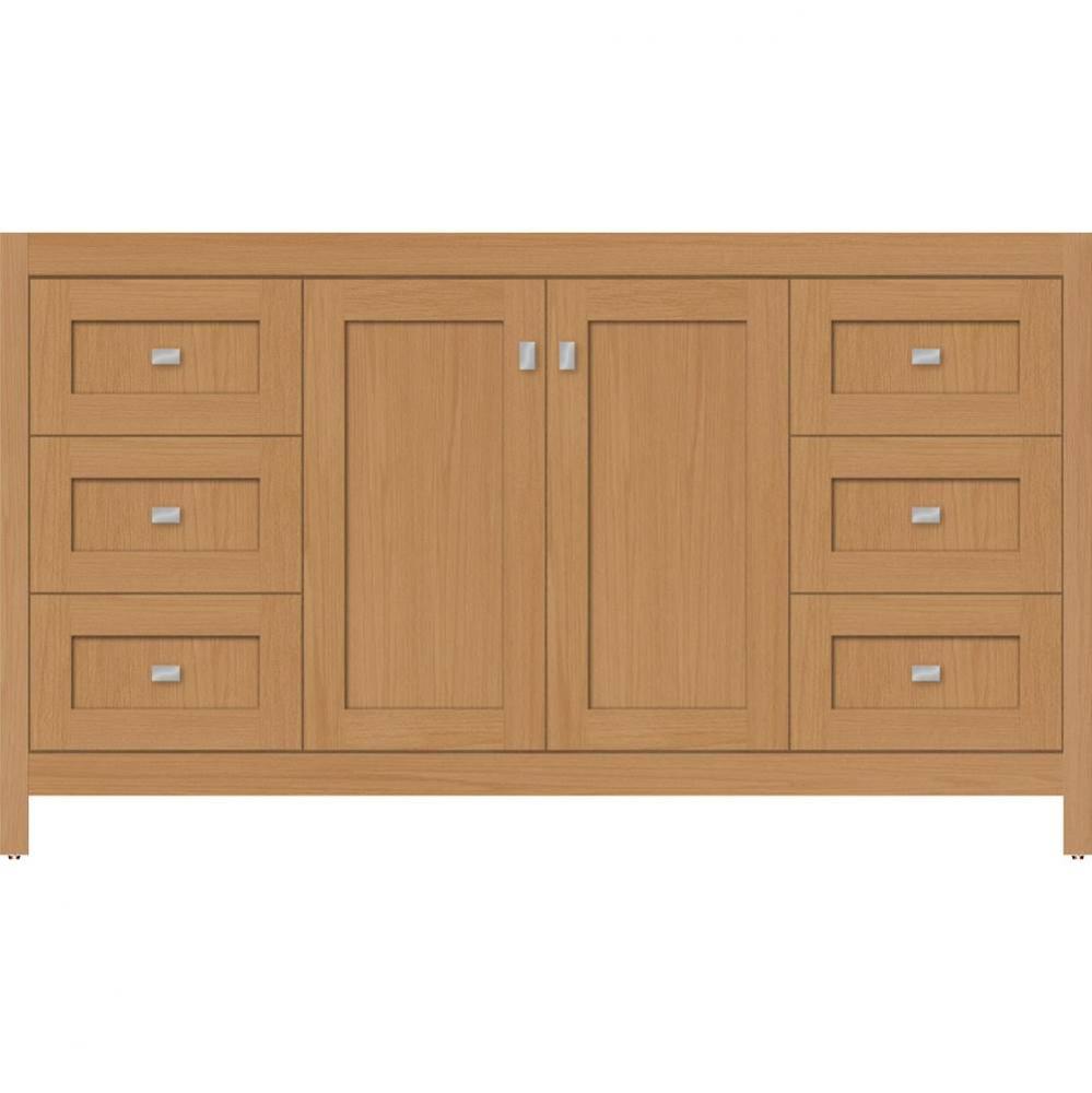 60 X 21 X 34.5 Alki View Vanity Shaker Nat Oak Sb