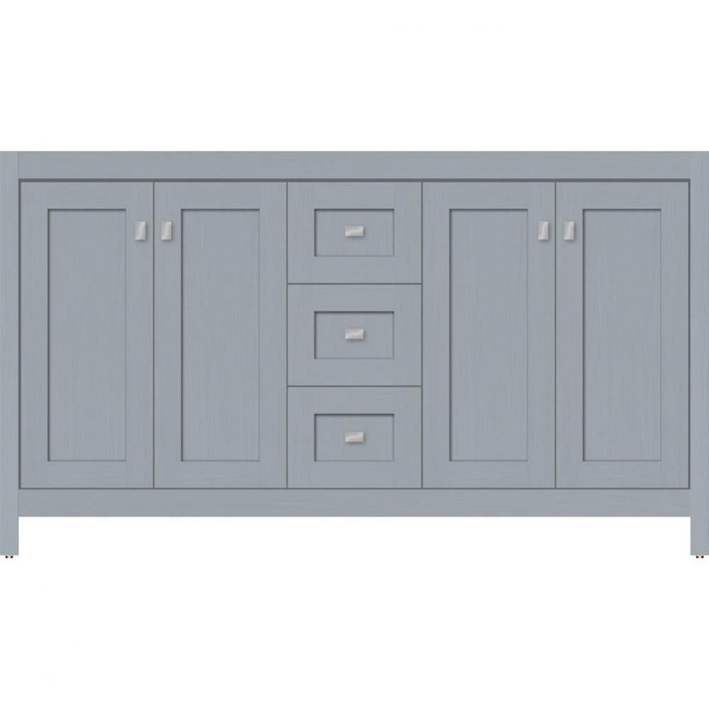60 X 21 X 34.5 Alki View Vanity Shaker Silver Oak Db