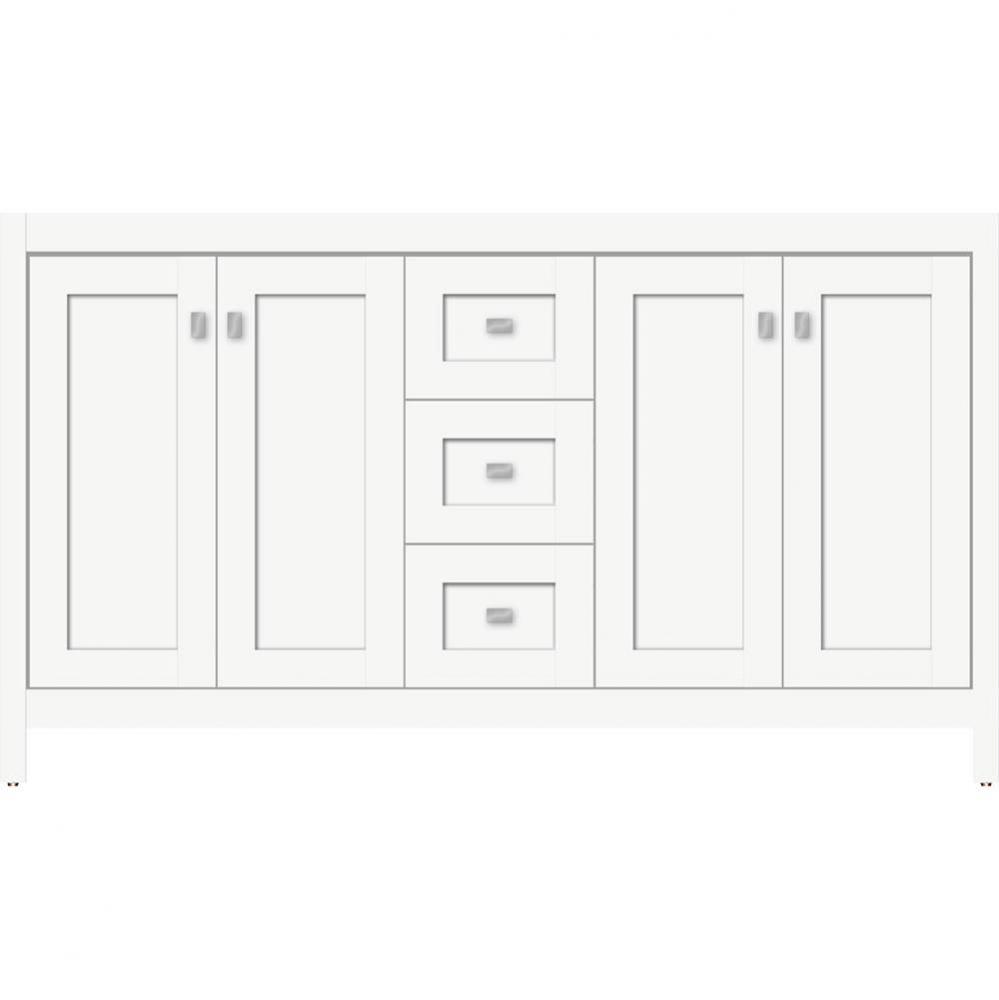 60 X 18.5 X 34.5 Alki View Vanity Shaker Sat White Db
