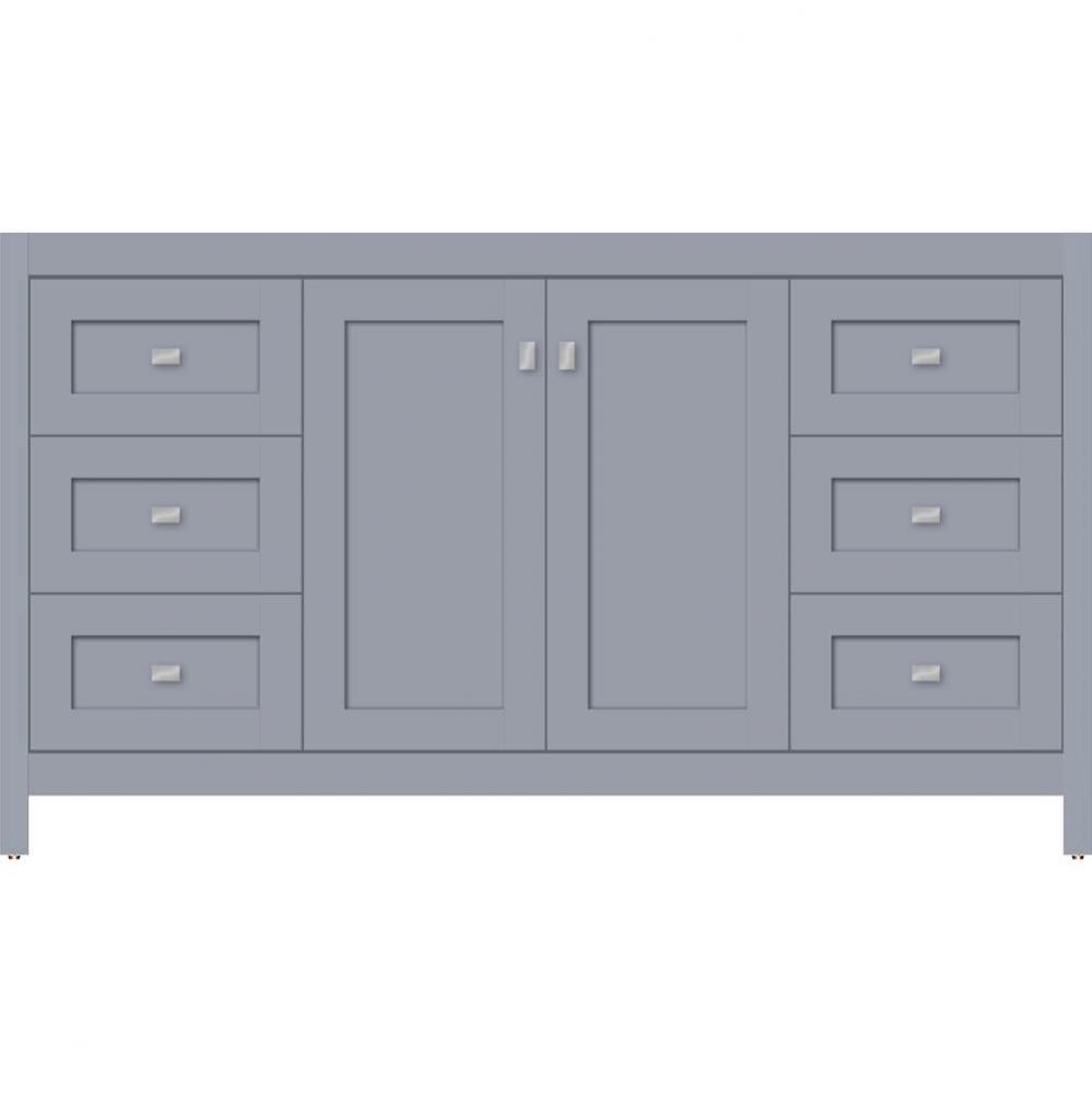 60 X 18.5 X 34.5 Alki View Vanity Shaker Sat Silver Sb