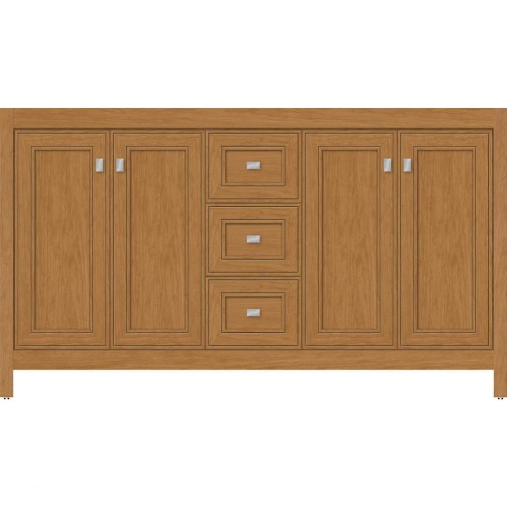 60 X 18.5 X 34.5 Alki View Vanity Deco Miter Nat Cherry Db