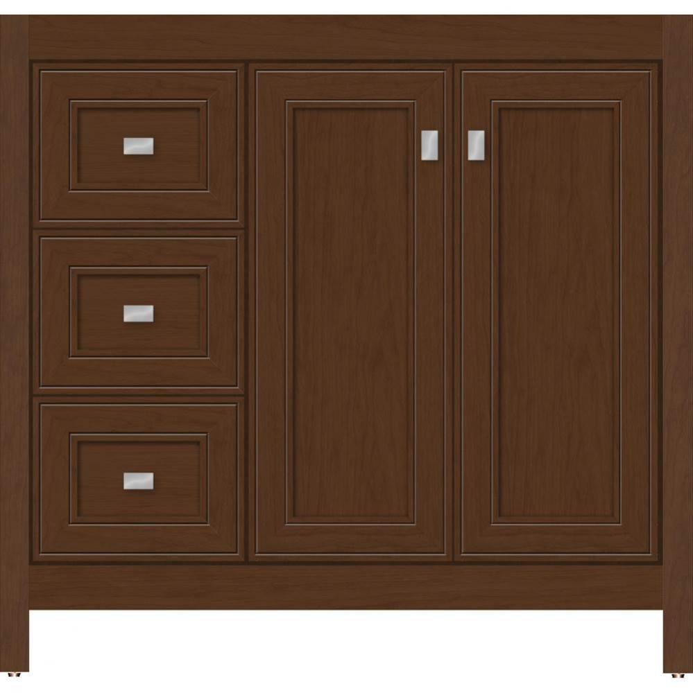 36 X 21 X 34.5 Alki View Vanity Deco Miter Pecan Cherry Lh
