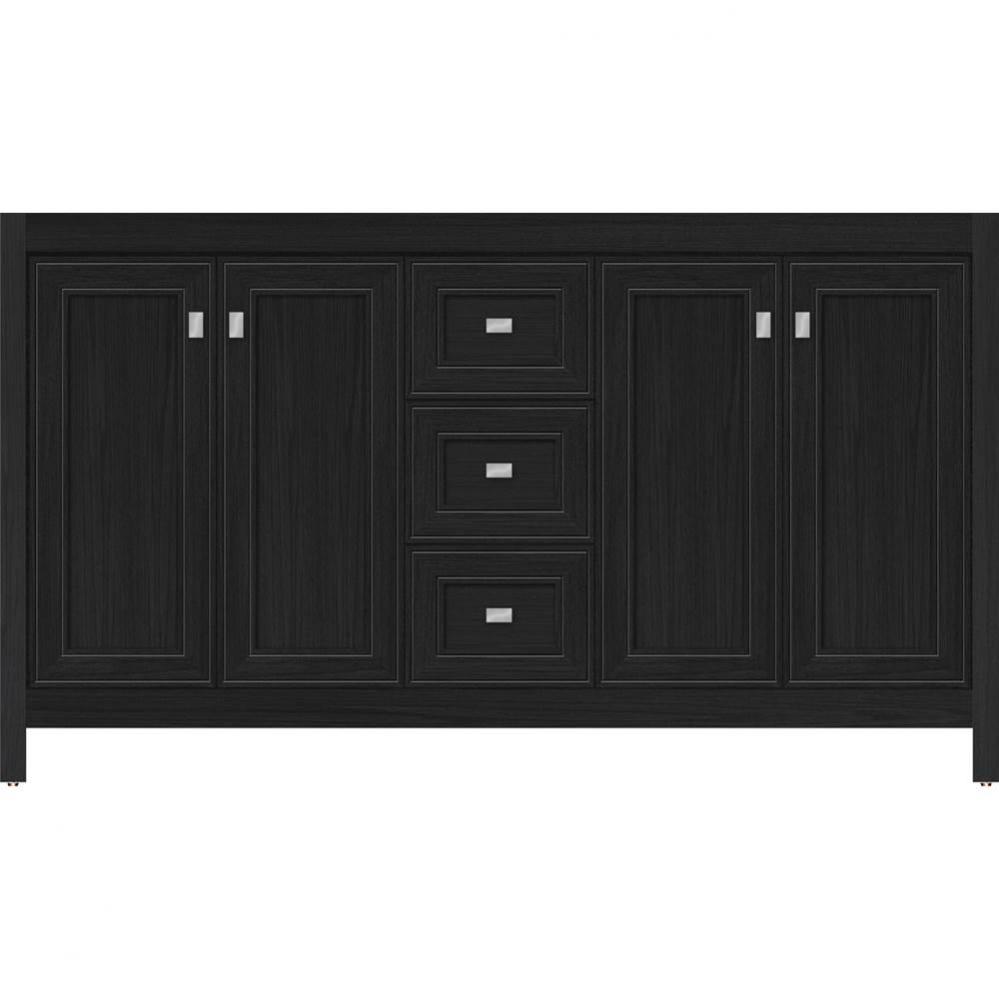 60 X 18.5 X 34.5 Alki View Vanity Deco Miter Midnight Oak Db