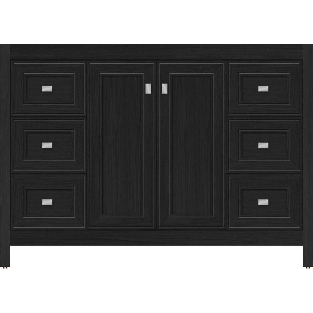 48 X 18.5 X 34.5 Alki View Vanity Deco Miter Midnight Oak Sb