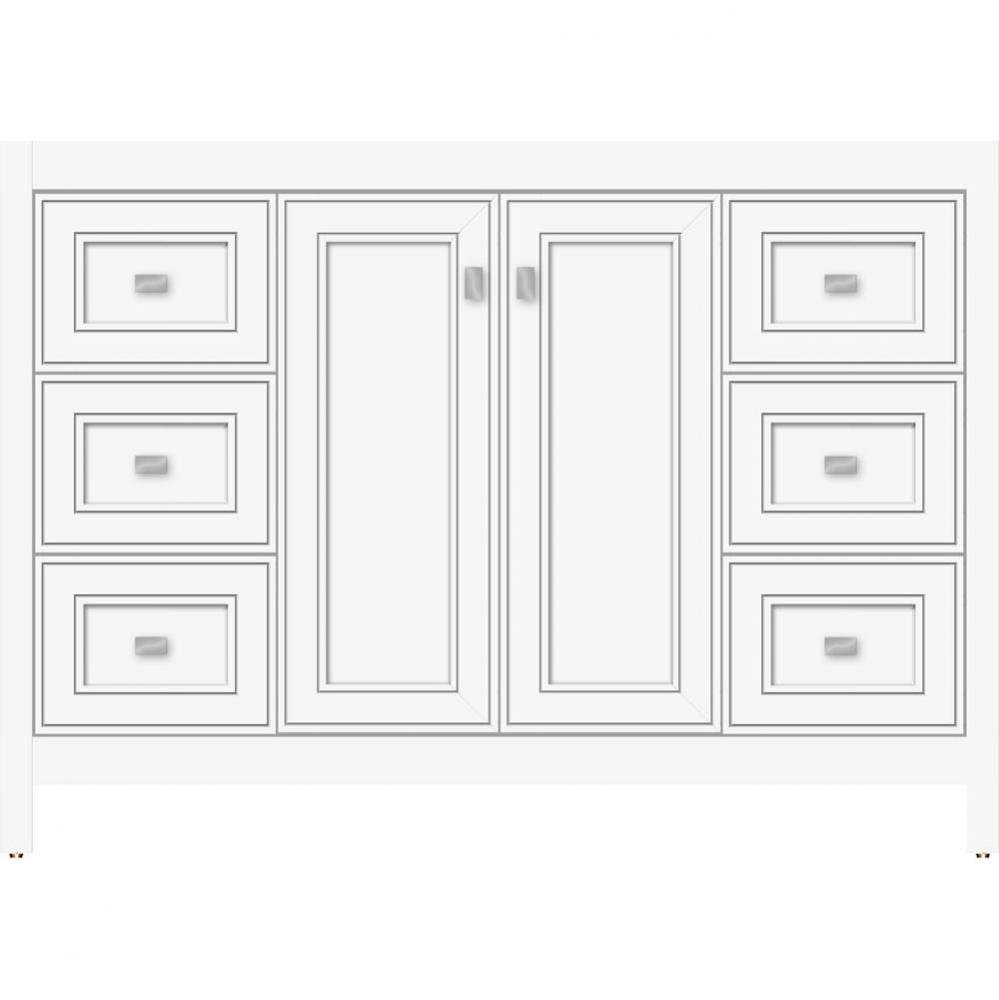 48 X 18.5 X 34.5 Alki View Vanity Deco Miter Sat White Sb