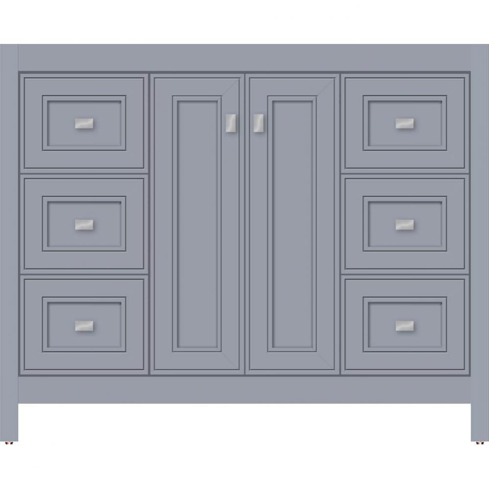 42 X 18.5 X 34.5 Alki View Vanity Deco Miter Sat Silver Sb