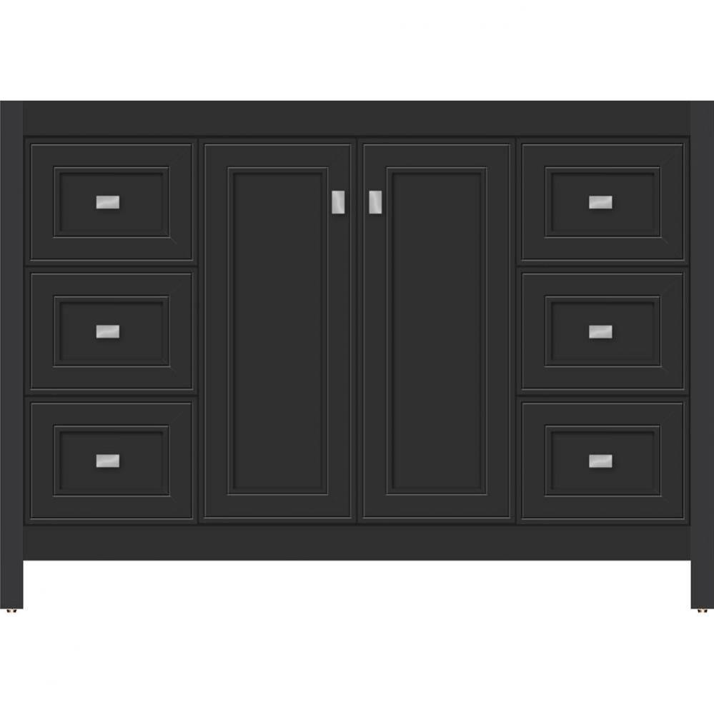 48 X 18.5 X 34.5 Alki View Vanity Deco Miter Sat Black Sb