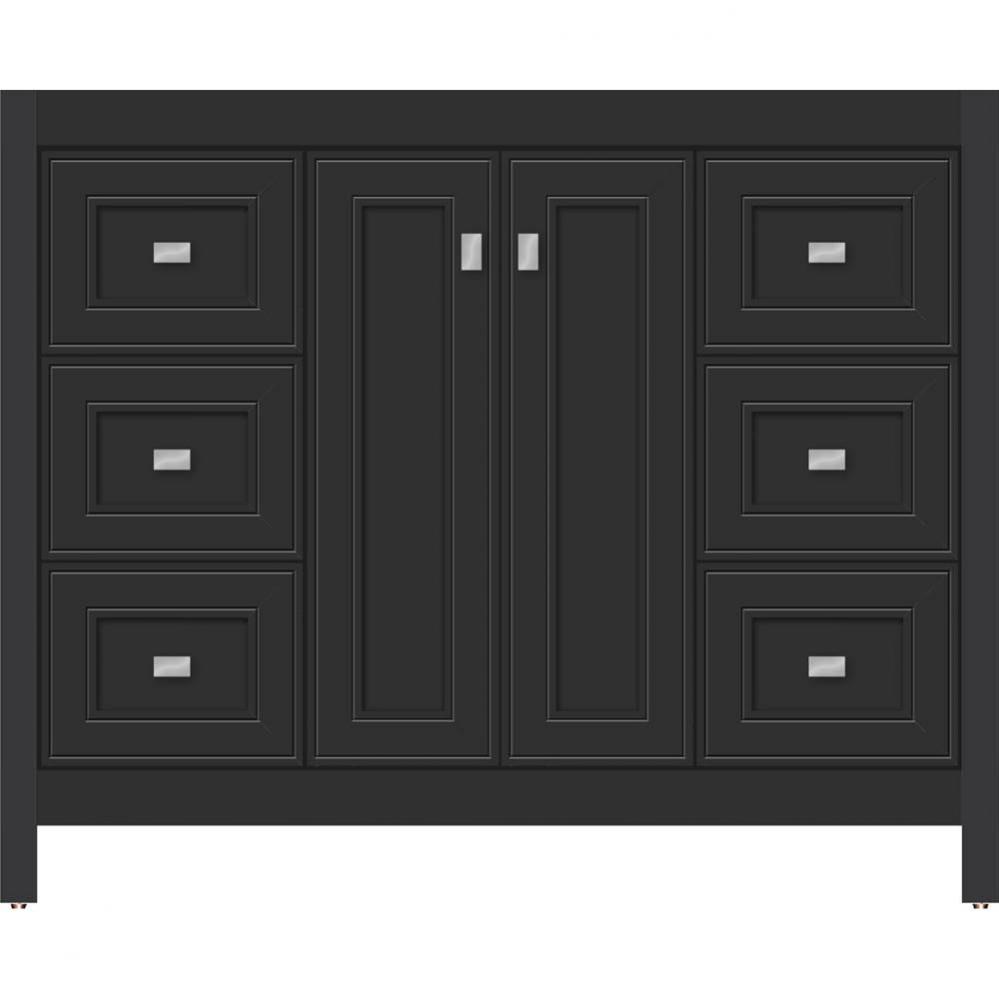 42 X 18.5 X 34.5 Alki View Vanity Deco Miter Sat Black Sb