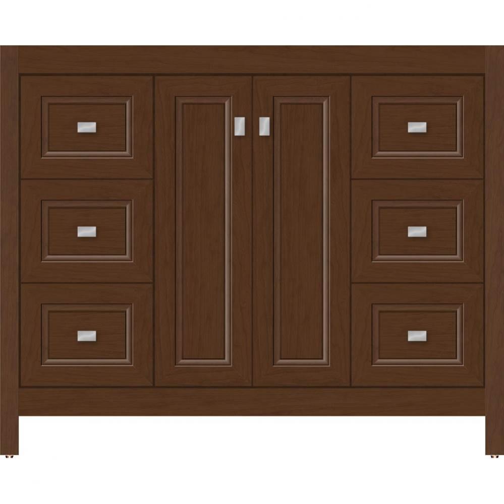 42 X 21 X 34.5 Alki View Vanity Ogee Miter Pecan Cherry Sb
