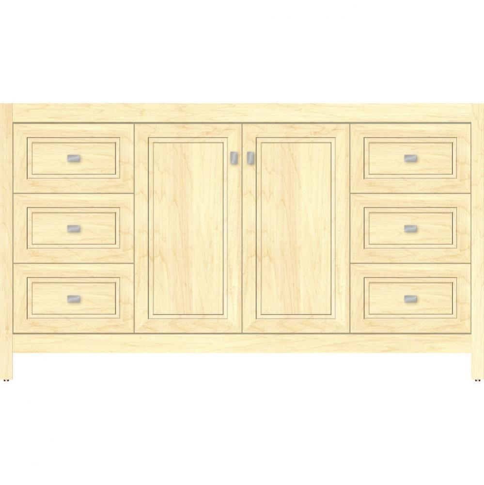 60 X 18.5 X 34.5 Alki View Vanity Ogee Miter Nat Maple Sb