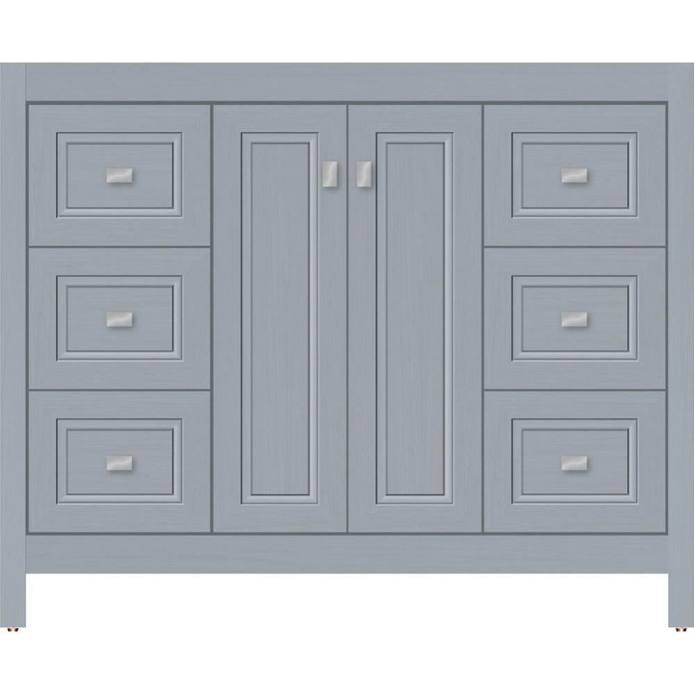 42 X 18.5 X 34.5 Alki View Vanity Ogee Miter Silver Oak Sb