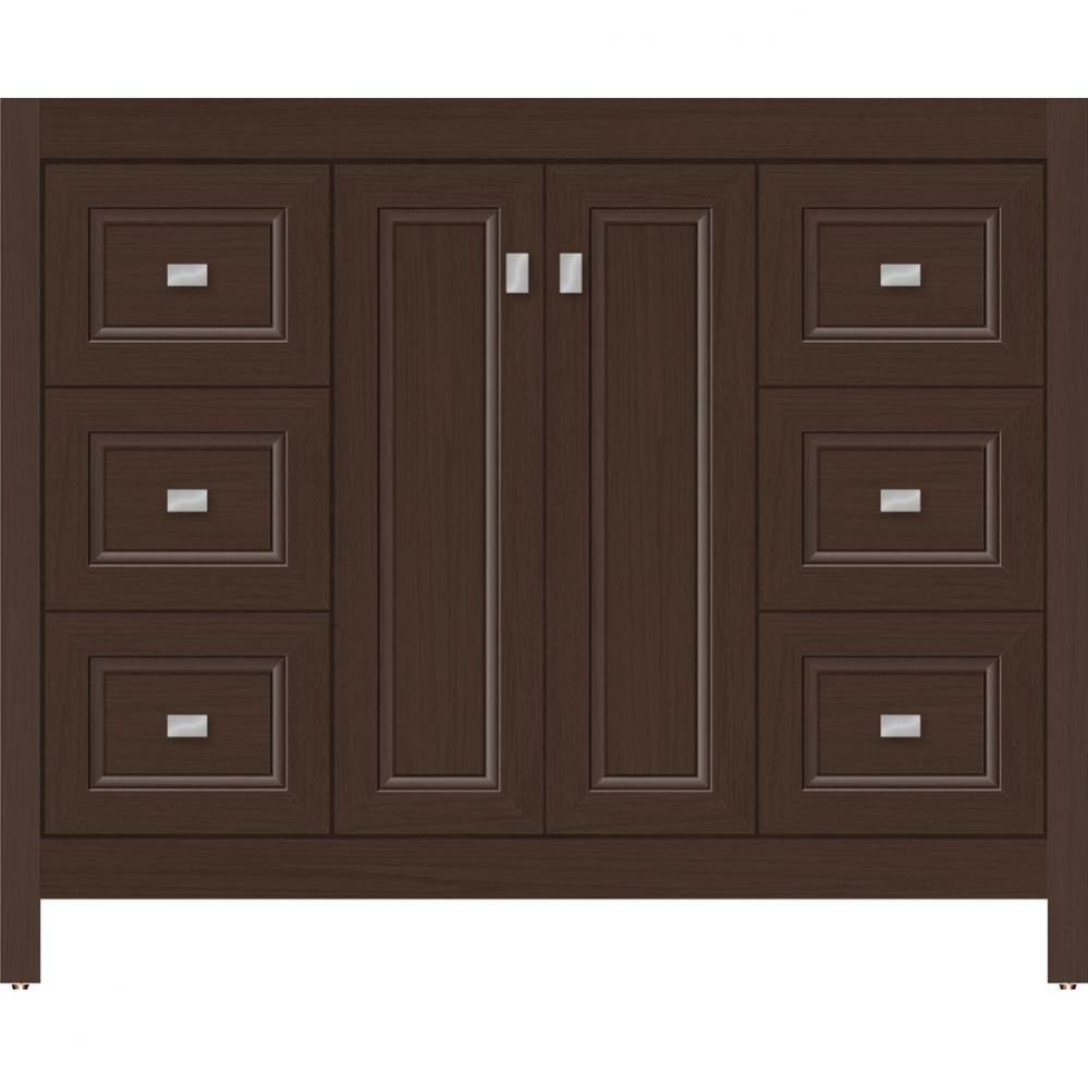 42 X 18.5 X 34.5 Alki View Vanity Ogee Miter Choc Oak Sb