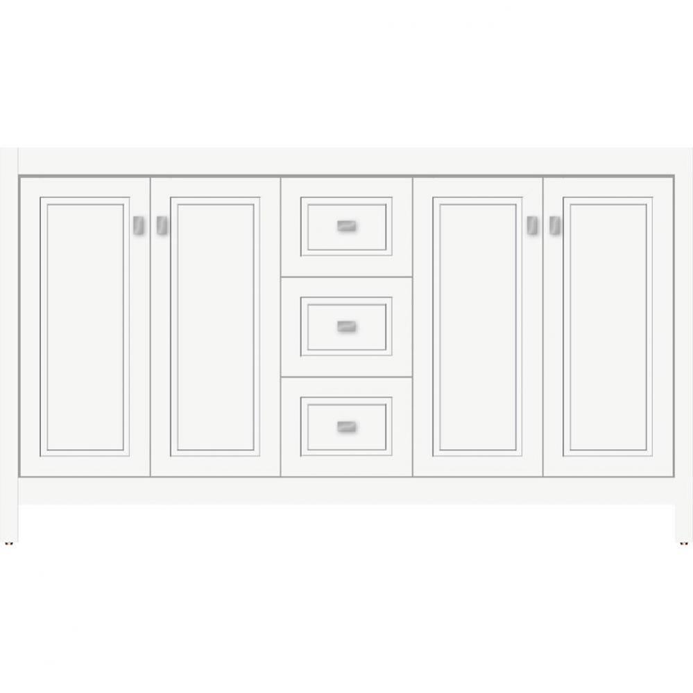60 X 18.5 X 34.5 Alki View Vanity Ogee Miter Sat White Db