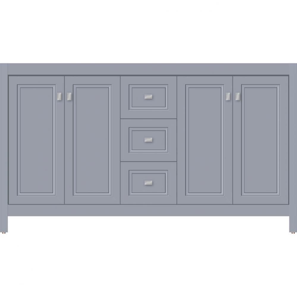 60 X 18.5 X 34.5 Alki View Vanity Ogee Miter Sat Silver Db