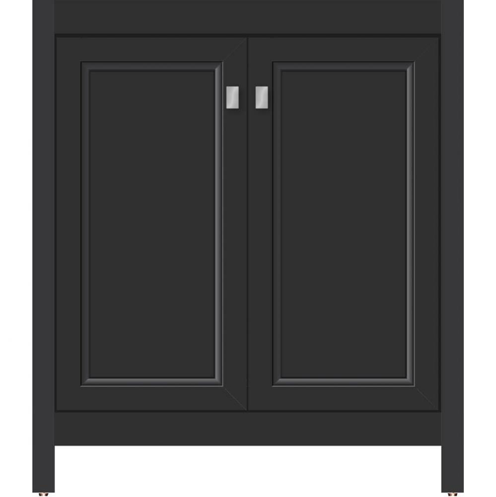 30 X 18.5 X 34.5 Alki View Vanity Ogee Miter Sat Black Std