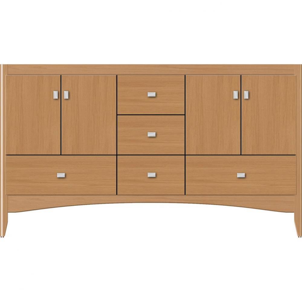 60 X 18 X 34.5 Wallingford Vanity Slab Nat Oak Db