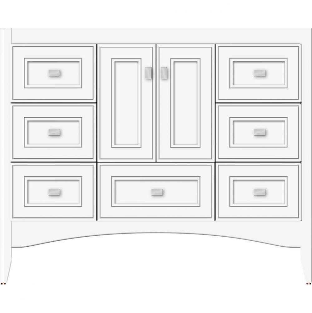 42 X 21 X 34.5 Wallingford Vanity Deco Miter Sat White Sb
