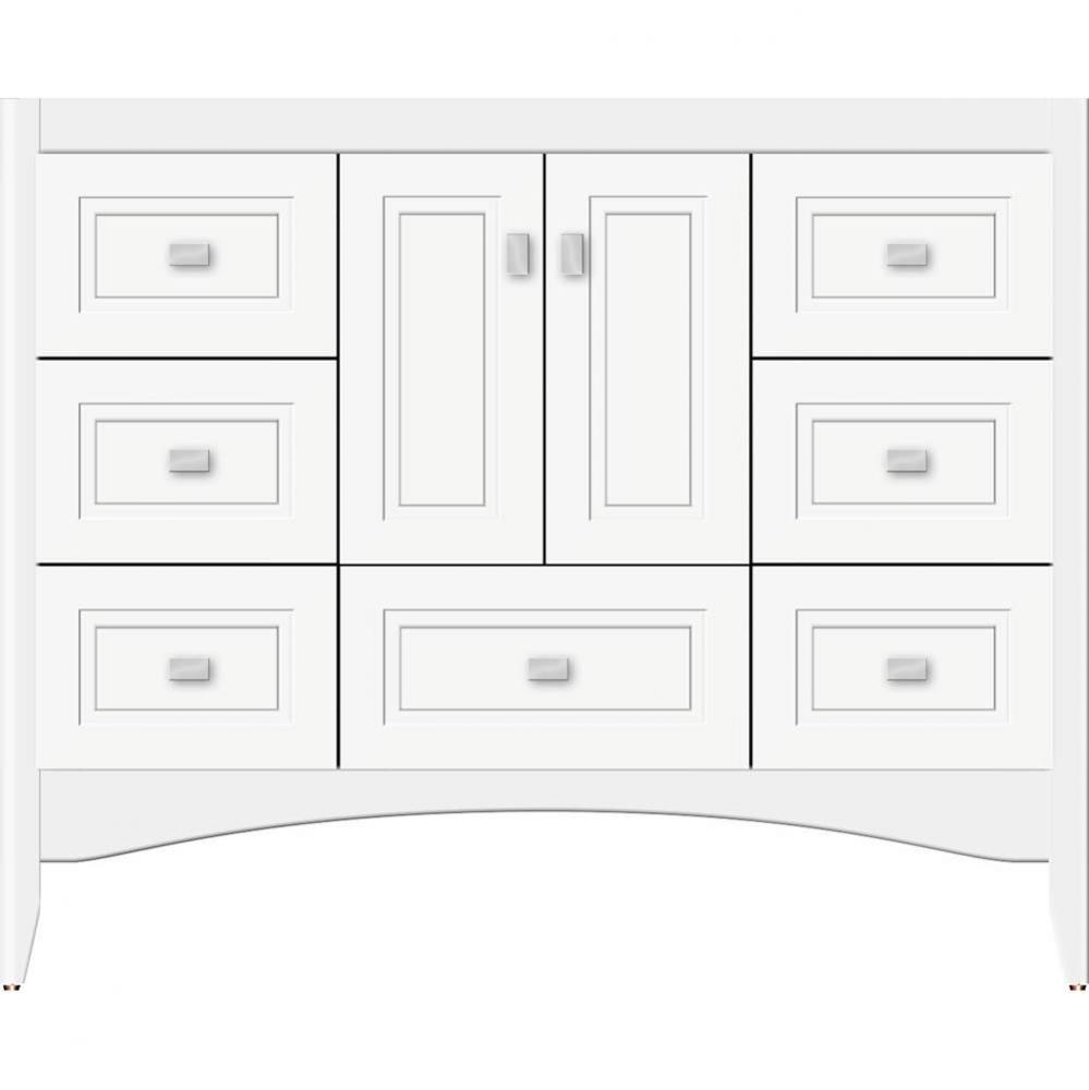 42 X 18 X 34.5 Wallingford Vanity Ogee Miter Sat White Sb