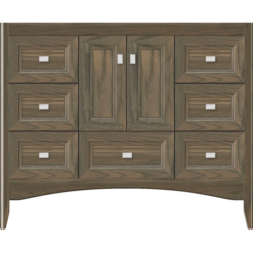 42 X 21 X 34.5 Wallingford Vanity Ogee Miter Dusky Oak Sb