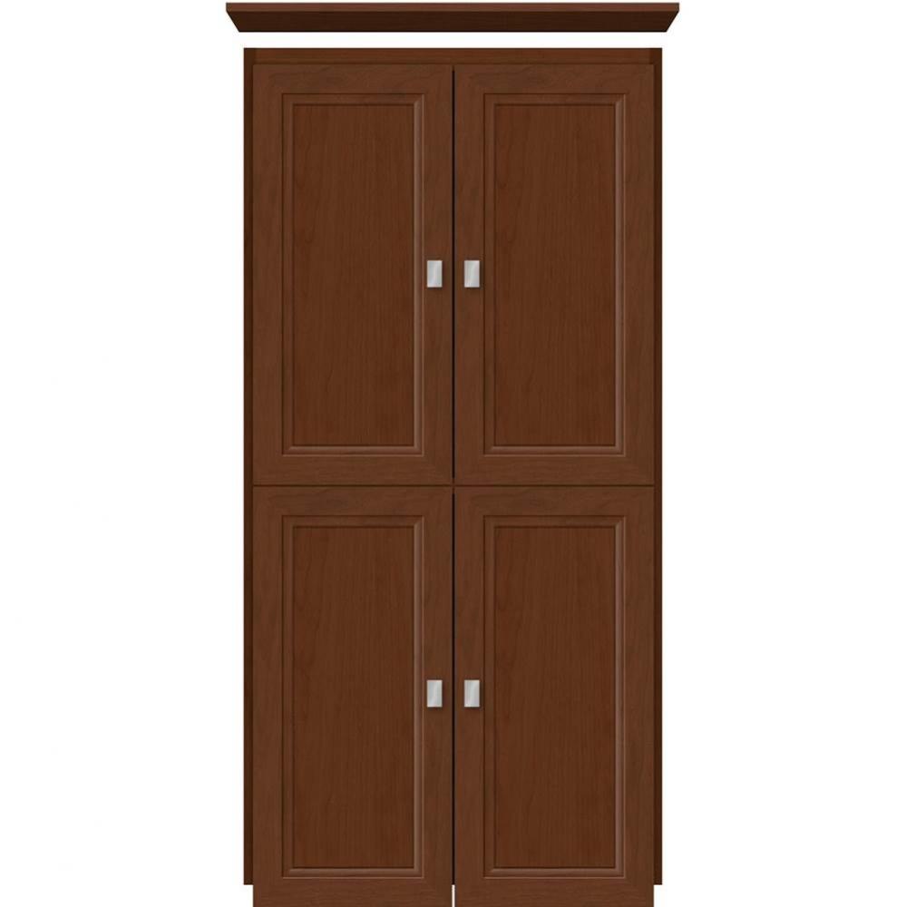 24 X 21 X 48 Montlake Linen Upper Ogee Miter Pecan Cherry